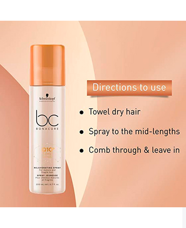SCHWARZKOPF BC Q10 TIME RESTORE SPRAY REJUVENECEDOR DEL CABELLO 250 ML.