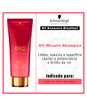 SCHWARZKOPF BC OIL MIRACLE BRAZILNUT SHAMPOO 200 ML. - El Palacio De La Belleza