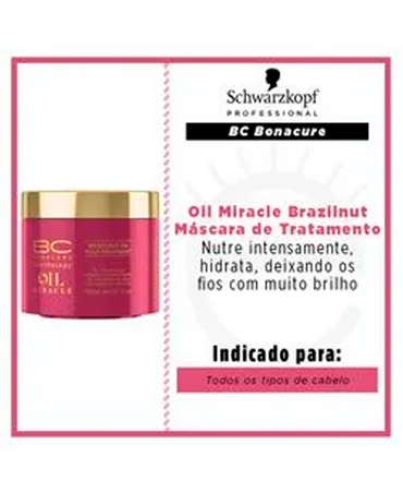 SCHWARZKOPF BC OIL MIRACLE BRAZILNUT MASQUE 500 ML. - El Palacio De La Belleza