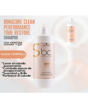 SCHWARZKOPF NUEVO BC Q10+ TIME RESTORE SHAMPOO 1 LT. - El Palacio De La Belleza