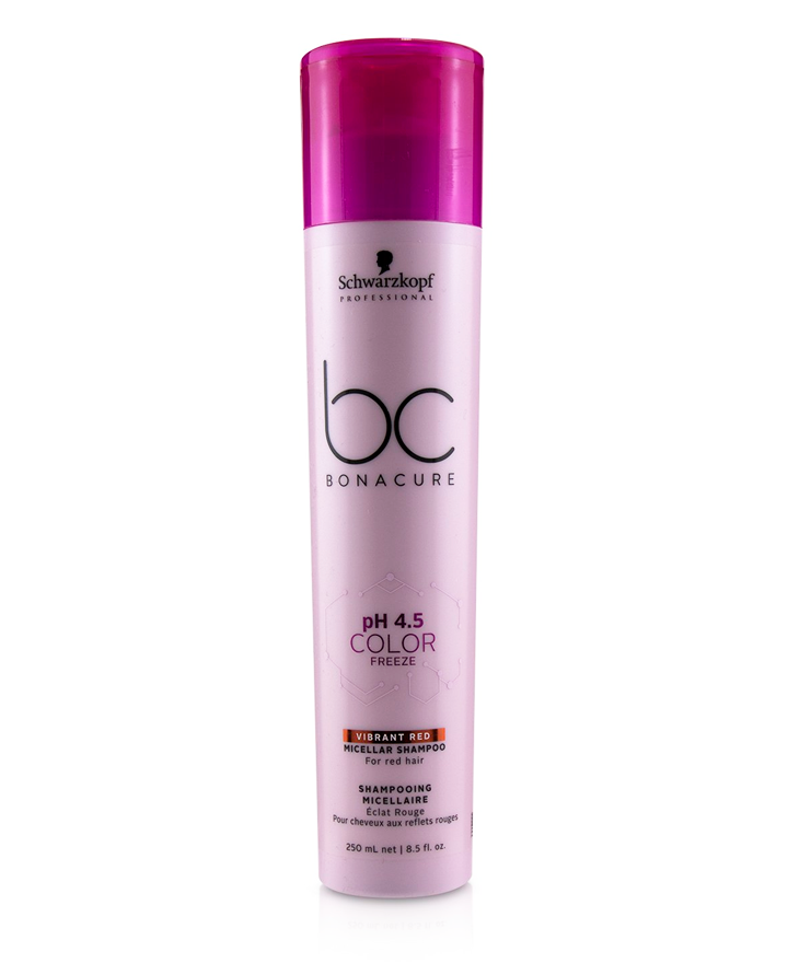 SCHWARZKOPF NUEVO BC PH 4.5 COLOR FREEZE VIBRANT RED SHAMPOO 250 ML.