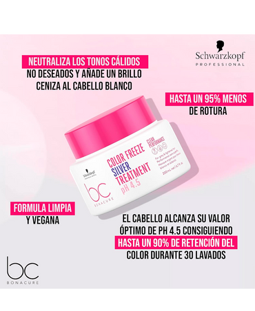 SCHWARZKOPF BC COLOR FREEZE TRATAMIENTO SILVER 200  ML. 2026