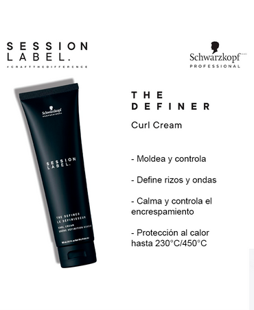 SCHWARZKOPF SESSION LABEL THE DEFINER CREMA DE RIZOS 150 ML.