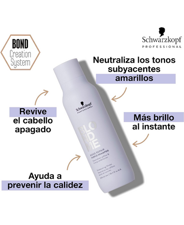 SCHWARZKOPF BLONDME BOND REPAIR PURPLE SHAMPOO 300 ML. 2026