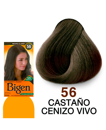 BIGEN TINTE 56 NEGRO CLARO//CASTAÑO CENIZO VIVO 6 GRS.