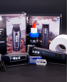 4X4 COMBO BARBER STAR 2 MAQUINAS /ACEITE/CEPILLO/NAVAJAS/PAPEL CUELLO