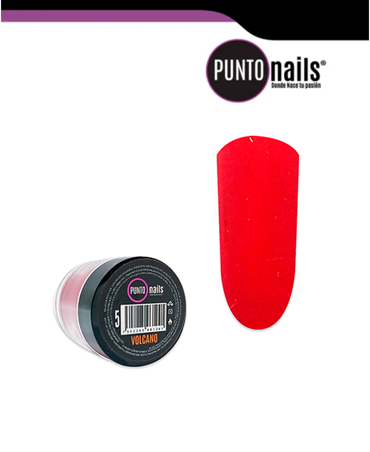 PUNTO NAILS VOLCANO ACRILICO DE COLOR BORGOÑA 7 GRS.#5