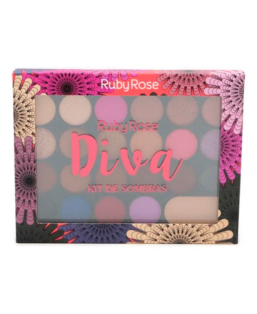RUBY ROSE DIVA PALETA SOMBRAS 22 TONOS /1 BASE HB-1005