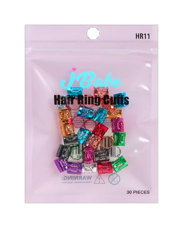J BABE HAIR RING CUFFS MULTICOLOR 40 PZS. HR11