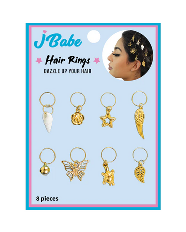 J BABE HAIR RINGS 8 PIEZAS HR12