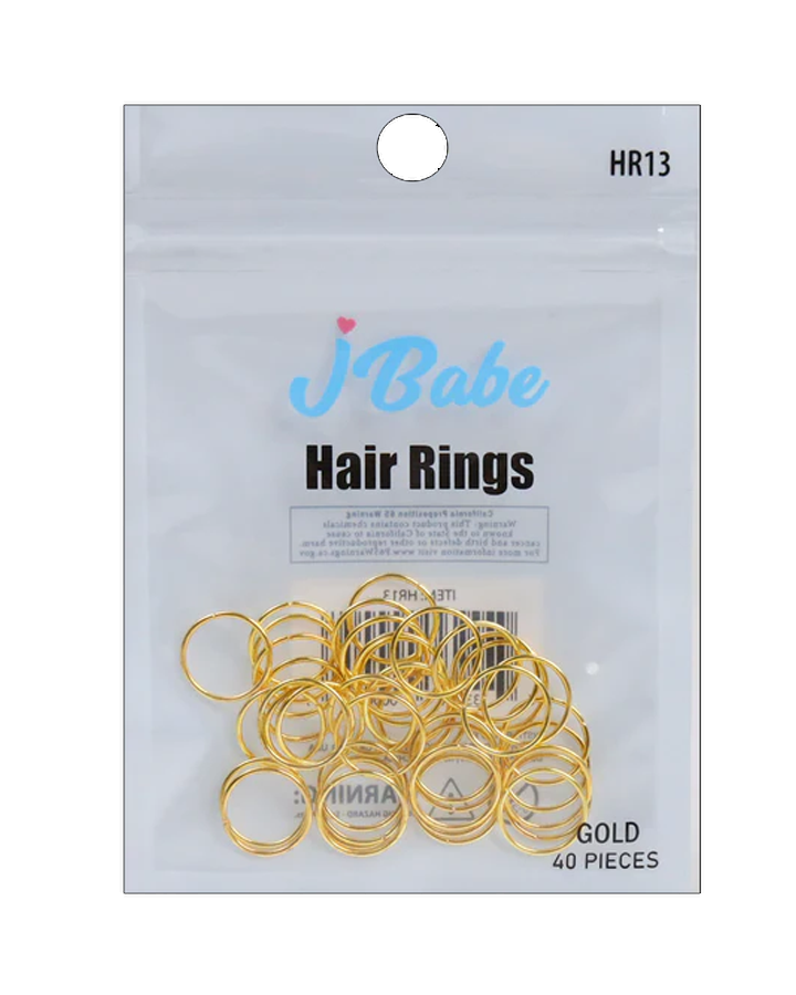 J BABE HAIR RINGS 40 PIEZAS GOLD HR13