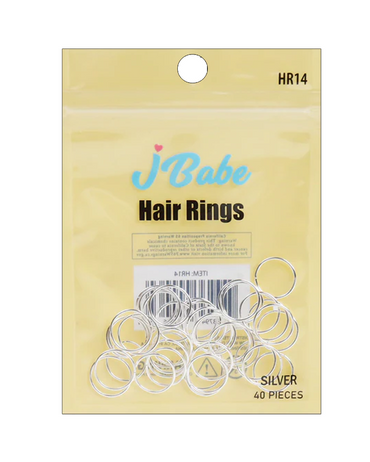 J BABE HAIR RINGS 40 PIEZAS SILVER HR14
