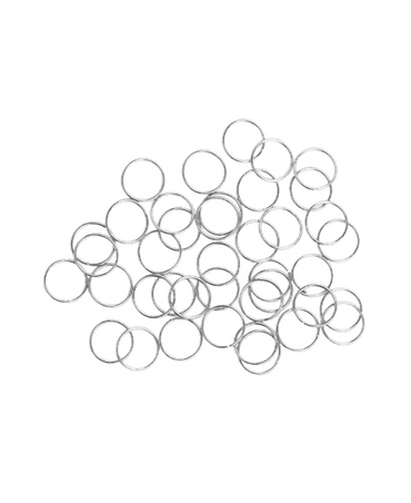 J BABE HAIR RINGS 40 PIEZAS SILVER HR14