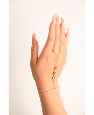J BABE RING HAND BRACELET GOLD PLATED RB11