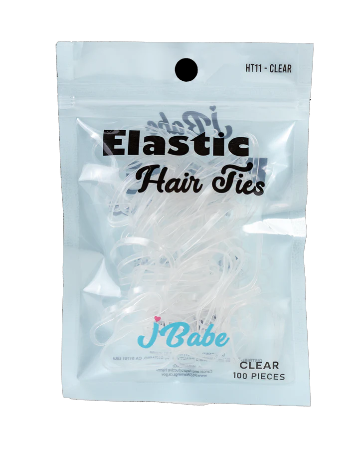 J BABE ELASTIC HAIR TIES CLEAR HT11