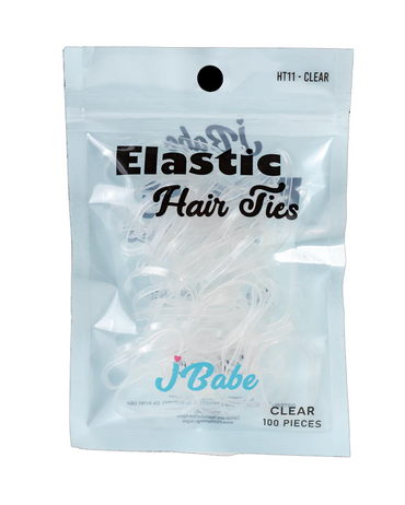 J BABE ELASTIC HAIR TIES CLEAR HT11