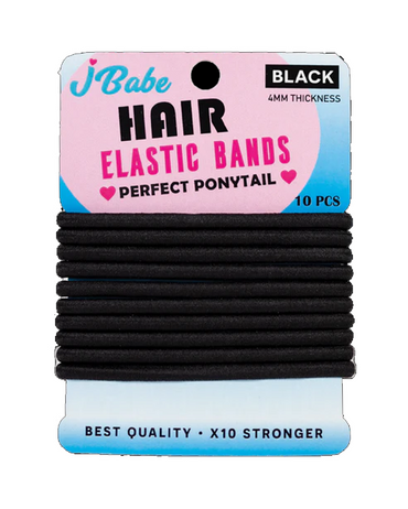 J BABE HAIR ELASTIC BANDS X10 PZS. HEB1 BLACK