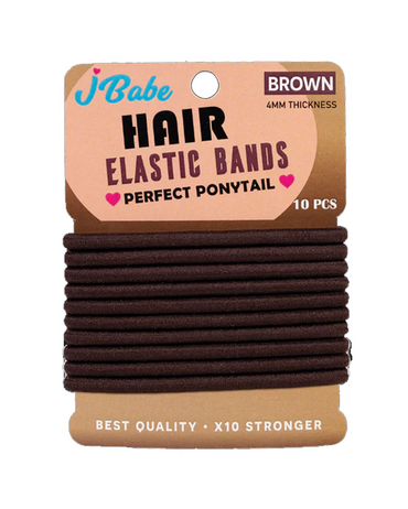 J BABE HAIR ELASTIC BANDS X10 PZS. HEB2 BROWN