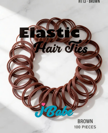 J BABE ELASTIC HAIR TIES BROWN HT13