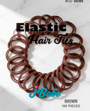 J BABE ELASTIC HAIR TIES BROWN HT13