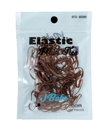 J BABE ELASTIC HAIR TIES BROWN HT13