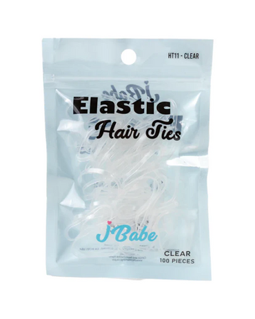 J BABE MINI ELASTIC HAIR TIES SIZE SMALL CLEAR 100 PIEZAS MHT1