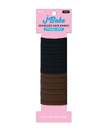 J BABE SEAMLESS HAIR BANDS STRONG GRIP BLACK SHB1