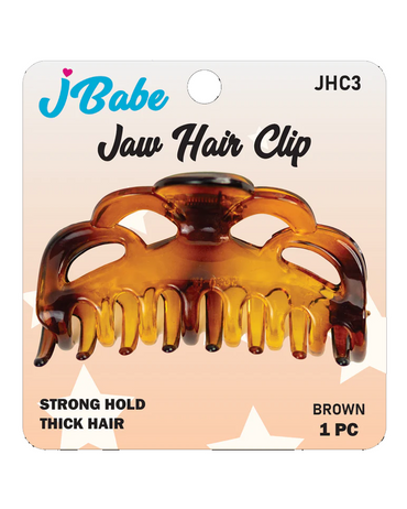 J BABE JAW HAIR CLIP BROWN 9 CMS. JHC3