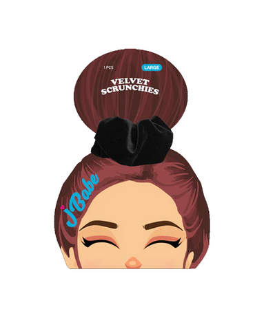 J BABE VELVET SCRUNCHIES GRANDE BLACK 1 PZS VS19