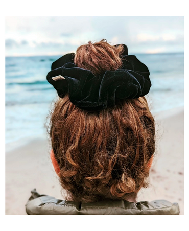 J BABE VELVET SCRUNCHIES GRANDE BLACK 1 PZS VS19