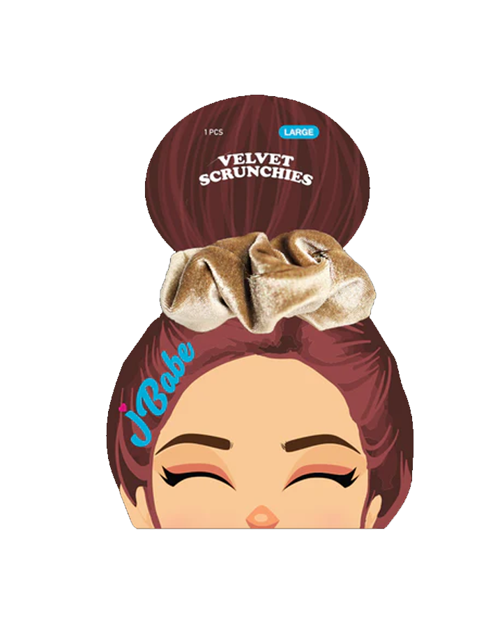 J BABE VELVET SCRUNCHIES GRANDE GREEN 1 PZS VS20