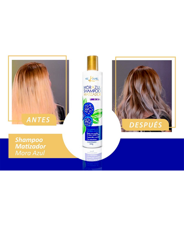 NEKANE SHAMPOO MATIZADOR MORA AZUL SIN SAL 300 ML. - El Palacio De La Belleza