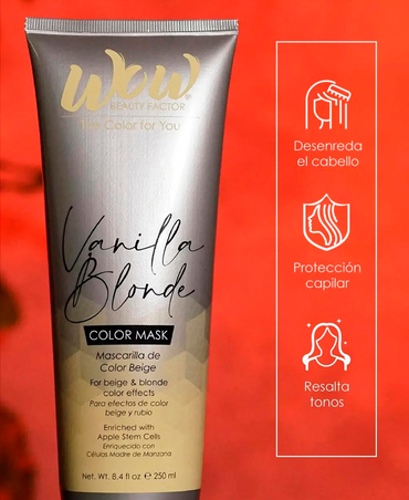 WOW SWEET VAINILLA BLONDE/MASCARILLA COLOR BEIGE 250 ML.