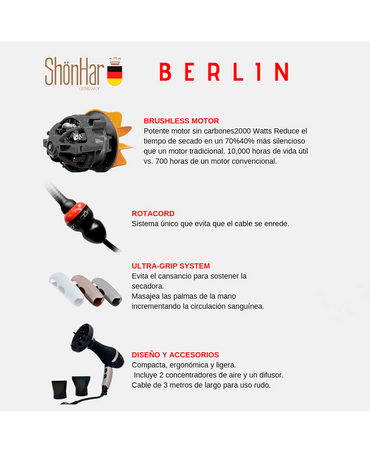 SHONHAR SECADORA BERLIN COMPACTA 2000 WATTS