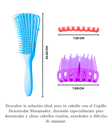 HAIR STAR CEPILLO PULPO RIZOS/DESENREDAR TONO ROSA 12156