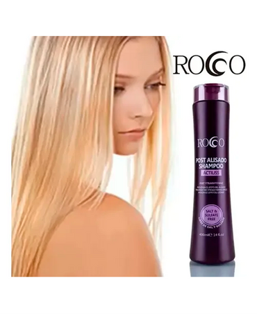 ROCCO POST ALISADO SHAMPOO LIBRE DE SAL Y SULFATOS 400 ML.