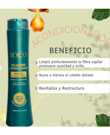 ROCCO COLAGENO ACONDICIONADOR  ANTI AGE 400 ML.