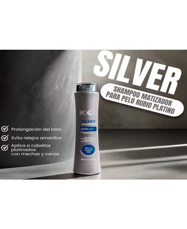 ROCCO SILVER SHAMPOO MATIZADOR 400 ML.
