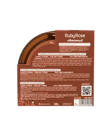RUBY ROSE MINI PALETA DE SOM E ILUM HB-1075-7-OBSESSED