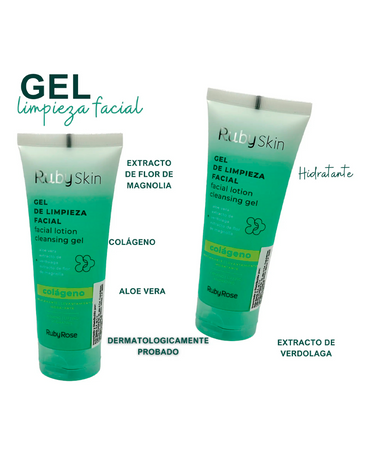 RUBY SKIN GEL DE LIMPIEZA FACIAL COLAGENO 100 ML.HB-200