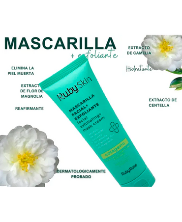 RUBY SKIN MASCARILLA FACIAL + EXFOLIANTE  COLAGENO 50 ML.HB-205