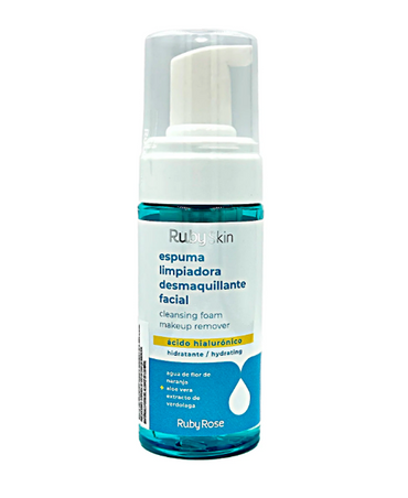 RUBY SKIN ESPUMA LIMPIADORA DESMAQUILLANTE HIALURONICO 125 ML.HB-503  BLISTER C/12