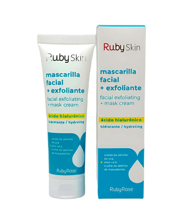 RUBY SKIN MASCARILLA DE LIMPIEZA FACIAL+ EXFO ACIDO HIALURONICO 50 ML. HB-505