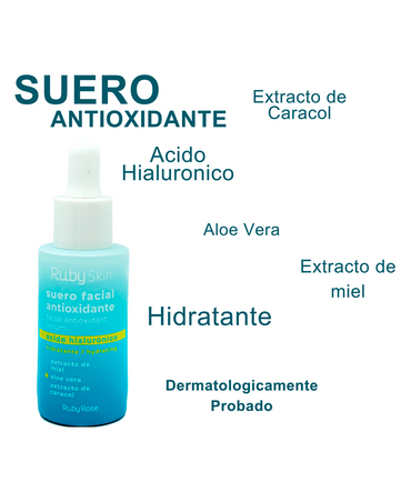 RUBY SKIN SUERO FACIAL ANTIOXIDANTE ACIDO HIALURONICO 26 ML.HB-506