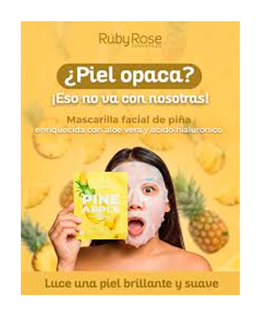RUBY SKIN PINEAPPLE MASCARILLA FACIAL NATURAL-HIDRATADO 25 ML.HB-802