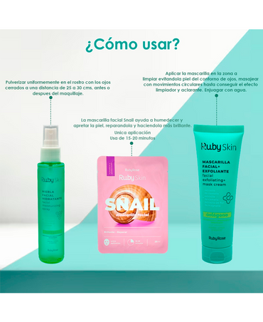 RUBY SKIN SNAIL MASCARILLA FACIAL BRILLANTE-REPARAR 25 ML.HB-806