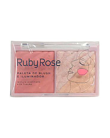 RUBY ROSE FANCY PALETA DE BLUSH E ILUMINADOR FANCY HB-7533-2