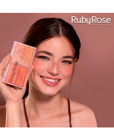 RUBY ROSE FANCY PALETA DE BLUSH E ILUMINADOR FANCY HB-7533-2