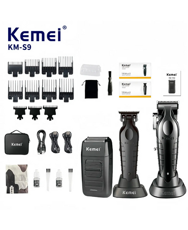 KEMEI COMBO EN ESTUCHE CLIPPER+TRIMMER+SHAVER KM-S9
