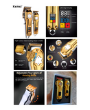 KEMEI ALL-METAL BARBER COMBO CLIPPER /TRIMMER KM-2011 GOLD